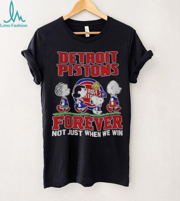 Snoopy and Peanuts x Detroit Pistons forever not just when we win shirt