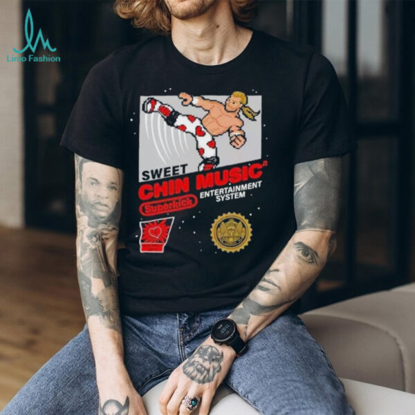 Sweet chin music shawn michaels nes wrestling 8bit gaming system shirt