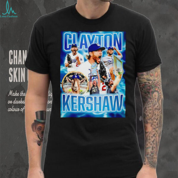 The GOAT Clayton Kershaw Los Angeles Dodgers graphic shirt