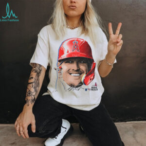 Mike Trout Los Angeles Angels baseball big face signature shirt