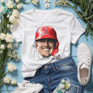 Mike Trout Los Angeles Angels baseball big face signature shirt