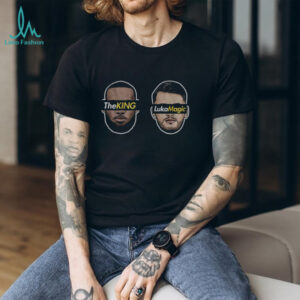 LeBron James the King and Luka Doncic Luka Magic Lakers big heads NBA shirt