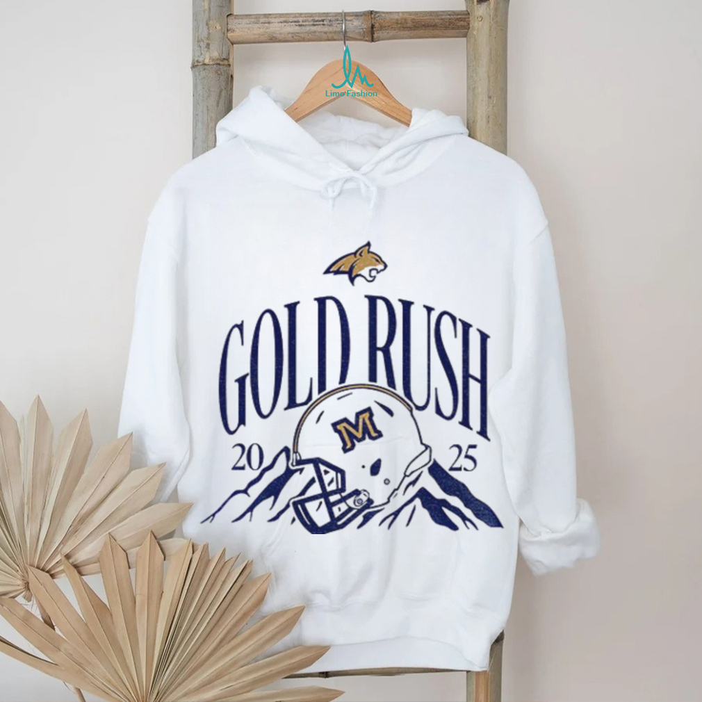 Montana State Bobcats 2025 gold rush football helmet t shirt Montana State Bobcats 2025 gold rush football helmet t shirt