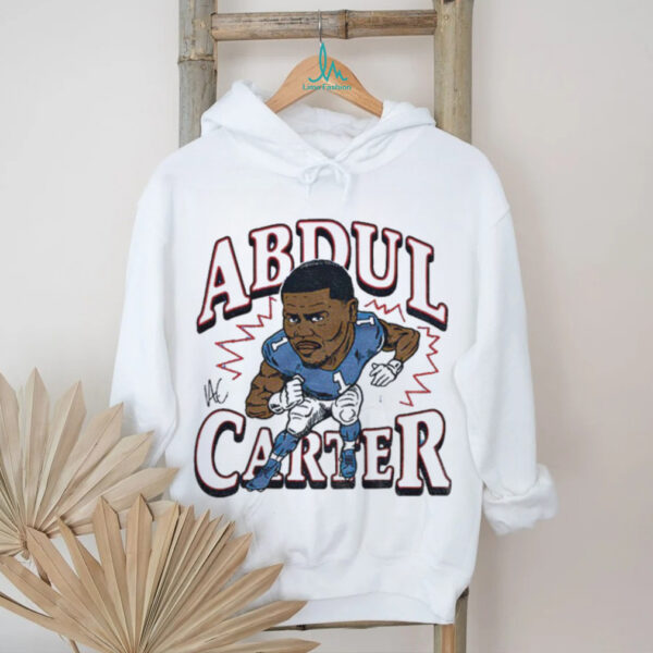 New York Giants Abdul Carter Signature cartoon football player shirt