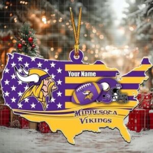 Personalized Christmas With Minnes0ta Vikings Ornament Xmas Ornament