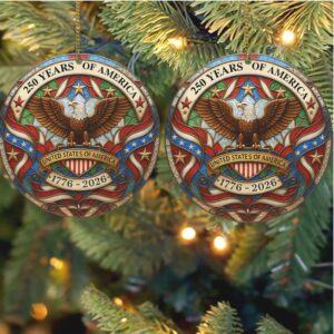 250 Years of America Acrylic Ornament 250th Anniversary Ornament Patriotic 4th of July 1776 2026 Christmas Ornament