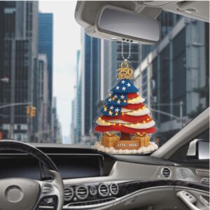 250 Years of America Car Ornament 250th Anniversary 1776 2026 Ornament Patriotic 4th of July Ornaments
