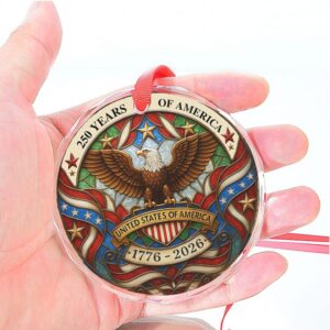 250 Years of America Glass Ornament 250th Anniversary Ornament Celebrate 250th Years United States of America Ornament