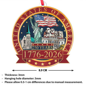250 Years of America Ornament America 250 Patriotic Christmas Tree Ornament 250 Year Anniversary Independence Day Gift 250 Years of America Ornament America 250 Patriotic Christmas Tree Ornament 250 Year Anniversary Independence Day Gift