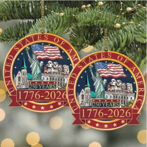 250 Years of America Ornament America 250 Patriotic Christmas Tree Ornament 250 Year Anniversary Independence Day Gift