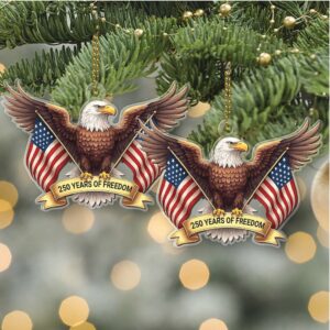 250 Years of Freedom Acrylic Ornament Happy 250th Birthday America 4th of July Christmas Ornament