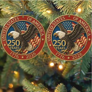 250 Years of the USA Acrylic Ornament 250 Years Anniversary of America 1776–2026 Ornament for Christmas Decor