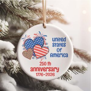 250th Anniversary of the United States Ornament America 250 Patriotic Ceramic Ornament Independence Day Gift