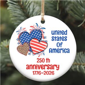 250th Anniversary of the United States Ornament America 250 Patriotic Ceramic Ornament Independence Day Gift
