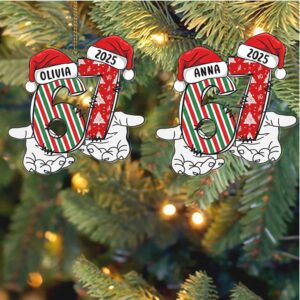 6 7 Six Seven Acrylic Ornament Six Seven Meme Christmas Decoration Gen Z Gift for Teens and Kids