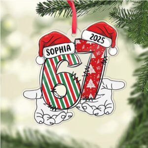 6 7 Six Seven Acrylic Ornament Six Seven Meme Christmas Decoration Gen Z Gift for Teens and Kids