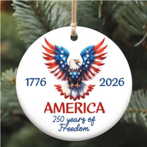 America 250 Ceramic Ornament Patriotic Independence Day Ornament 1776–2026 USA Decoration