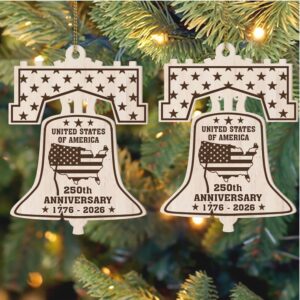 America's 250th Anniversary Ornament 250th Anniversary United States Wooden Patriotic Ornament America 1776–2026 Gift