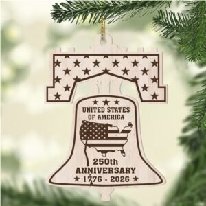 America's 250th Anniversary Ornament 250th Anniversary United States Wooden Patriotic Ornament America 1776–2026 Gift