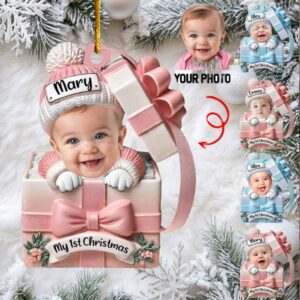 Baby's First Christmas Keepsake Photo Ornament