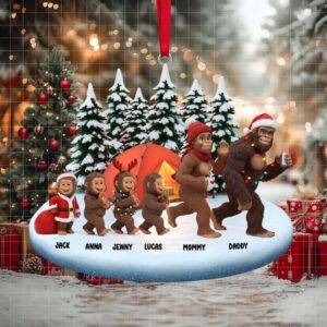 BigFoot Sasquatch Family Christmas Ornament Personalized Gifts For Family