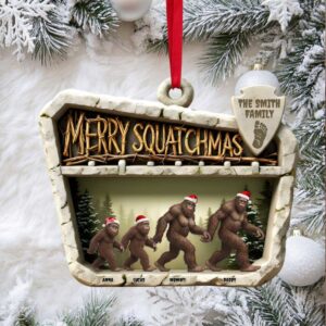 Bigfoot Family Christmas Ornament