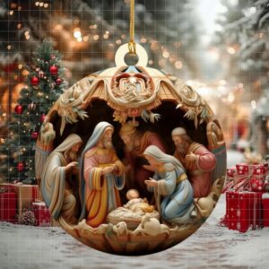 Birth Of Christ   Acrylic Ornament   Gift For Christmas