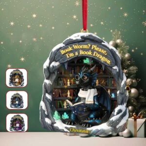 Bookworm Christmas Ornament Personalized Gifts For Book Lovers