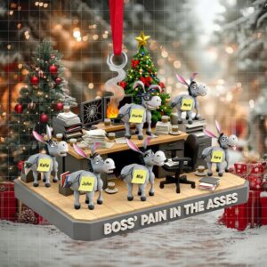 Boss’s Donkey Squad Christmas Ornament Personalized Gifts for Coworkers