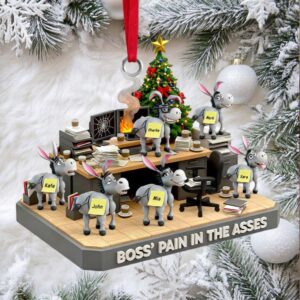 Boss’s Pain in the Asses Personalized Boss's Donkey Squad Christmas Ornament Custom Gift for Coworkers