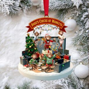 Bring Joy and Laughter with Our Funny Boss's Circus Ornament Personalized Gift for Fun Office Workers