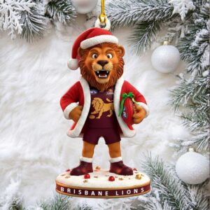Brisbane Lions Santa Mascot Christmas Ornament