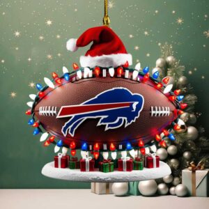 Buffalo Bills Light Up Football Christmas Ornament