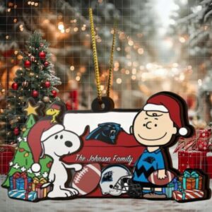 Carolina Panthers Snoopy NFL Sport Ornament Custom Your Family Name