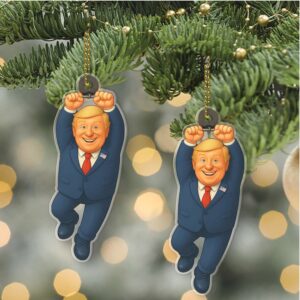 Cartoon Trump Acrylic Ornament Patriotic Donald Trump 45 47 Christmas Ornament
