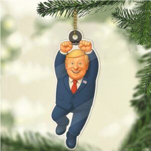 Cartoon Trump Acrylic Ornament Patriotic Donald Trump 45 47 Christmas Ornament