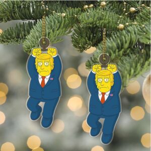 Cartoon Trump Christmas Ornament Simpsons Inspired Trump Christmas Ornament Patriotic Republican Tree Gift Decor