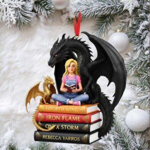 Celebrate the Magic of Reading Personalized Book Lovers Christmas Ornament Perfect Gift for Bookworms, Readers, and Fantasy Lovers
