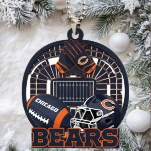 Chicago Bears Helmet, Football & Stadium Ornament