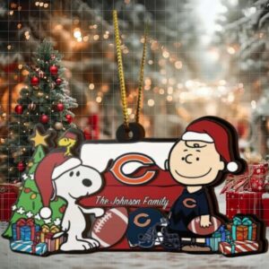 Chicago Bears Snoopy NFL Sport Ornament Custom Your Family Name