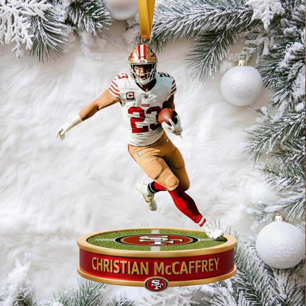 Christian McCaffrey San Francisco 49ers Christmas Ornaments Christian McCaffrey San Francisco 49ers Christmas Ornaments