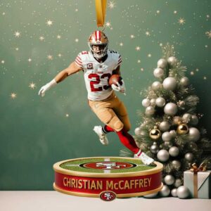 Christian McCaffrey San Francisco 49ers Christmas Ornaments