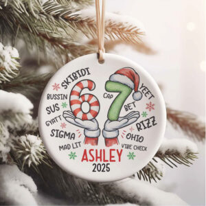Christmas 6 7 Ceramic Ornament Funny Kids Christmas 6 7 Ornament Slang Six Seven Meme Ornament Christmas 6 7 Ceramic Ornament Funny Kids Christmas 6 7 Ornament Slang Six Seven Meme Ornament