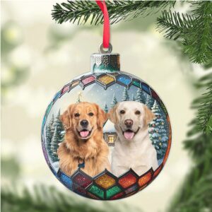 Christmas Dog Photo Acrylic Ornament Personalized Custom Dog Cat Pet Photo Ornament