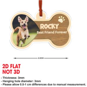 Christmas Dog Photo Acrylic Ornament Personalized Custom Name Pet Photo Ornament Gift for Family