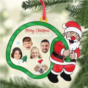 Christmas Family Acrylic Ornament Personalized Custom Family Photo Upload Ornament