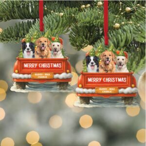 Christmas Pet Photo Acrylic Ornament Personalized Custom Dog Cat Photo Ornament