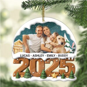Christmas Photo Upload Family Acrylic Ornament 2025 Personalized Custom Family Ornament