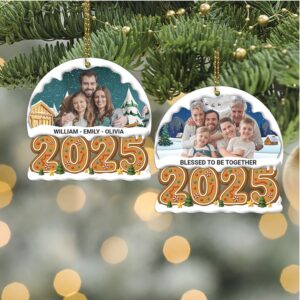 Christmas Photo Upload Family Acrylic Ornament 2025 Personalized Custom Name Family Ornament