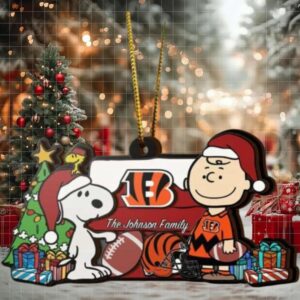 Cincinnati Bengals Snoopy NFL Sport Ornament Custom Your Family Name